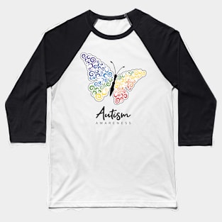 Autism Awareness Butterfly Baseball T-Shirt